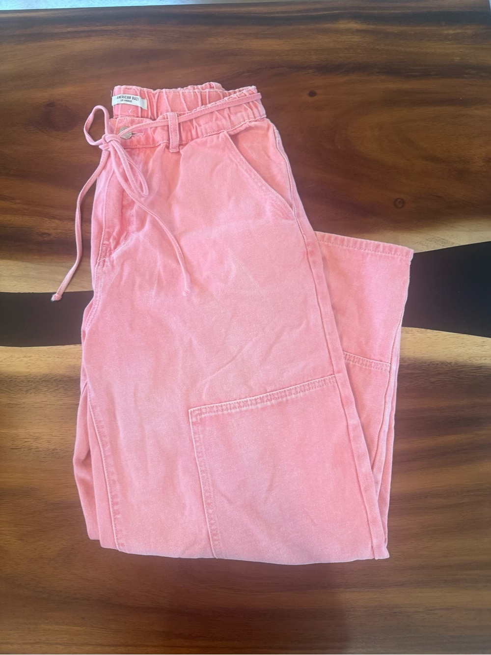 American Bazi Coral Pink Cargo Jogger Pants